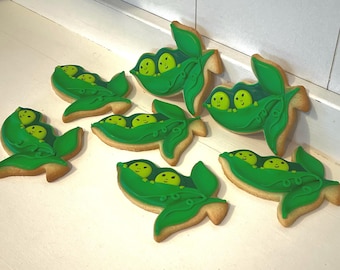 Two Peas in a Pod Baby Shower Cookies - 1 Dozen