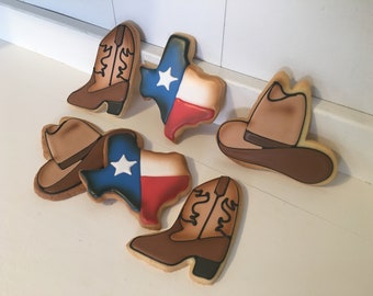 Texas Cowboy Hat and Boot cookies - 1 dozen