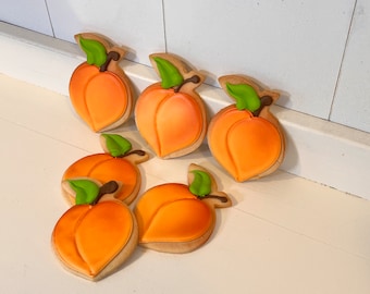 Peach decorated cookies - 1 dozen