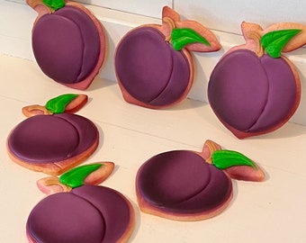 Purple Plum decorated cookies - 1 dozen