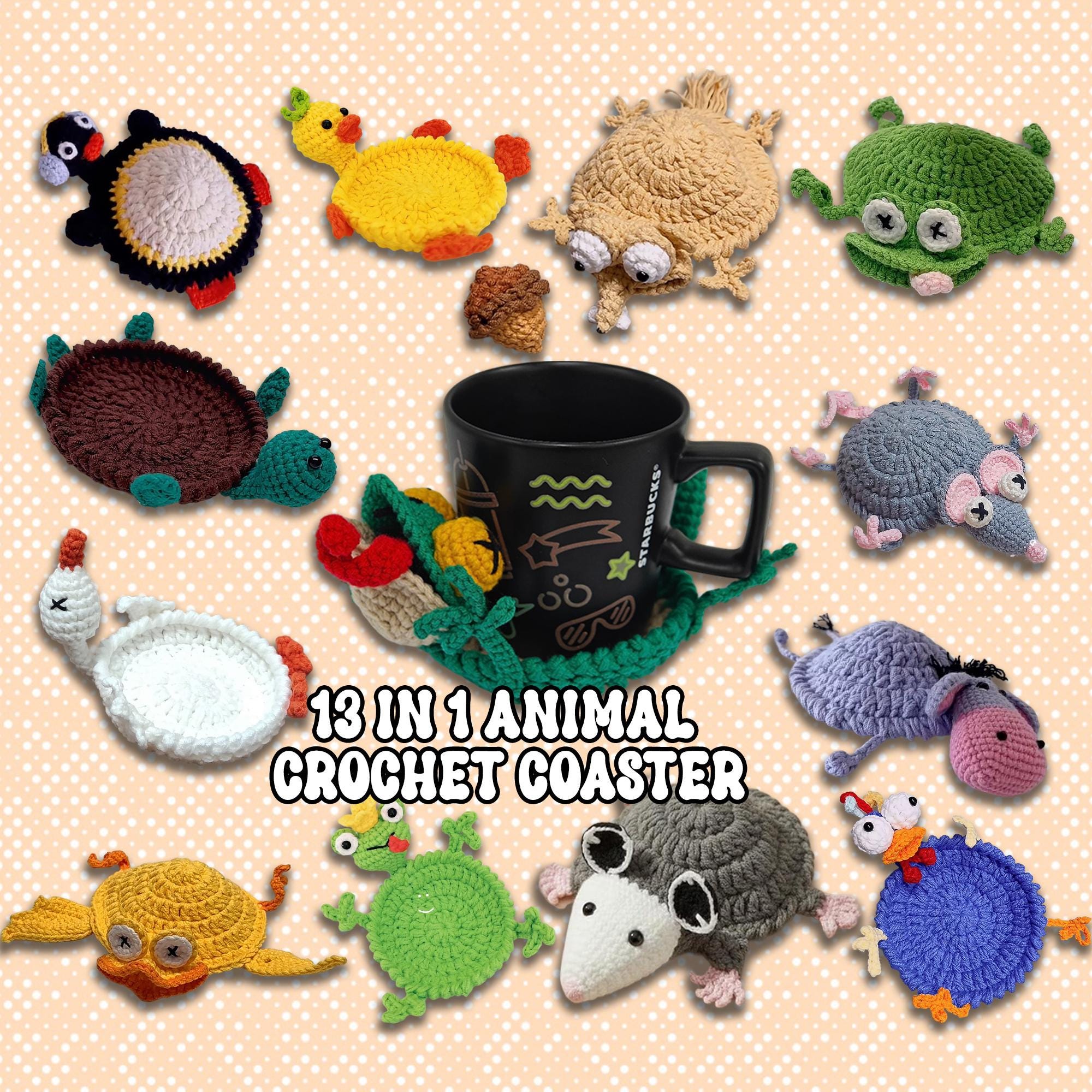 40 Animal Crochet Patterns for Cute Gifts, Nursery Decor, and Cozy Makes 22 13-in-1 Animal Crochet Coaster Pattern Bundle