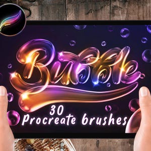 30 Bubbles Procreate Brushes, Bubble Cluster, Soap Bubbles Procreate Brush, Soap bubble stamps, Procreate Bubble brush, Lettering Brush Pack