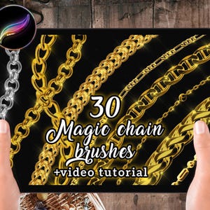 30 Procreate 3D Chain Brushes | Procreate Necklace Brush, Procreate Fashion Chain Brush | Procreate Metallic Jewelry Brush, Highlight Brush