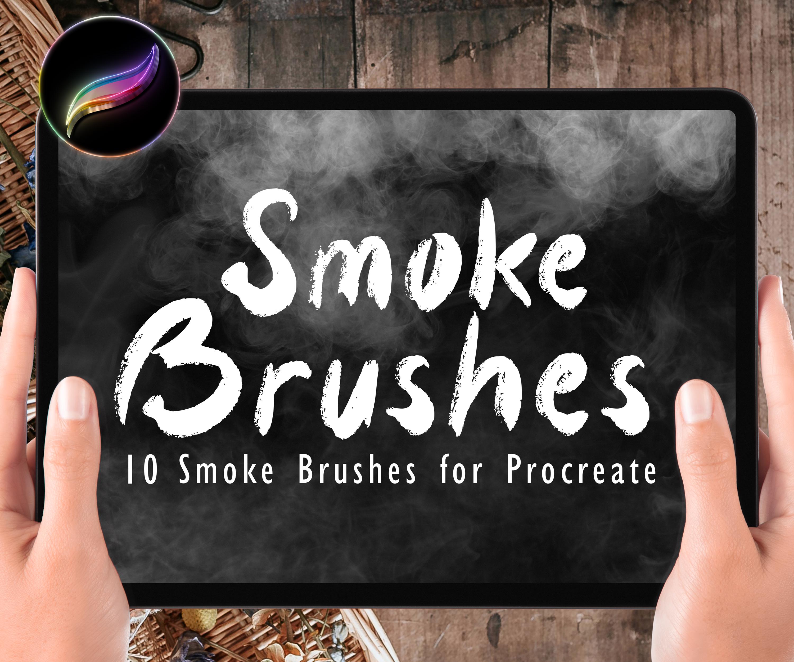 10 pennelli Smoke Procreate, pennello Smoke Effect Procreate, set di pennelli Fog Procreate, pennello iPad, pennelli Smoke e Fog, sfondo trasparente