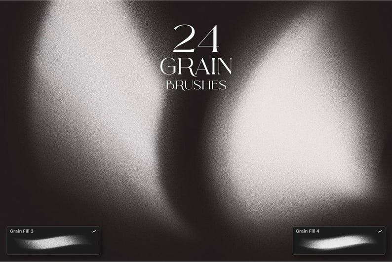 24 Grain Texture Procreate Brushes, Spray Brush Set (digital Download ...
