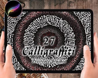 Calligraffiti Procreate Brush Set: Blackletter & Calligram (Digital Download)