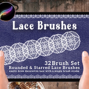 32 Procreate realistic Lace Textures | Procreate Lace Seamless Brushes | Procreate Fishnet Texture | Procreate Lace Patterns, wedding brush