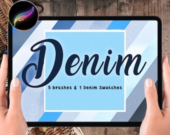 Denim Texture Procreate Brushes: Realistic Jeans Fabric (Digital Download)