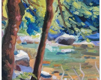 River Pool – Expressive Oil Painting Print