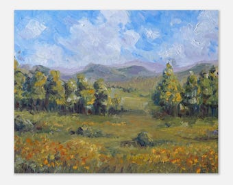 Yellow Poppies Oil Pointing | Premium Matte Art Print