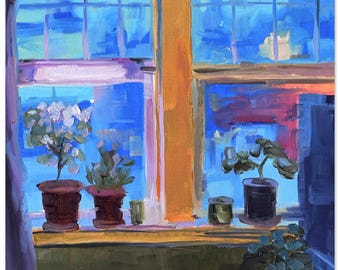 Moody oil Painting Print of old Apartment | Premium Matte Paper Print