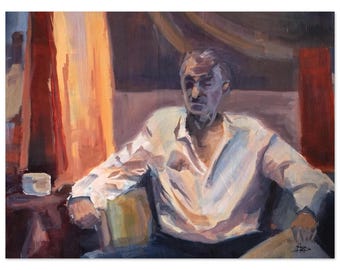 Moody Male Figure Study – Oil Painting Print on Premium Matte Paper