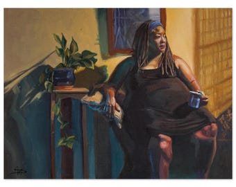 Golden Hour Figure Study – Oil Painting Print