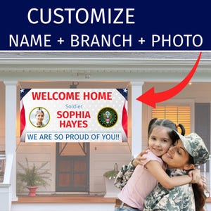 Welcome Home Banner / Military Homecoming Sign / Deployment Poster / Army / Navy / Air Force / Marine Corps / Coast Guard / Space Force