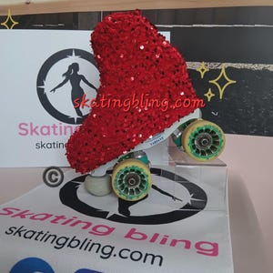 Skate cover&#39;s/Boot covers for ice and roller skates &quot;Go sparkle baby&quot; range in red by skating bling