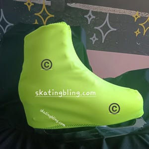 Boot covers for ice and roller skates that glow in the dark