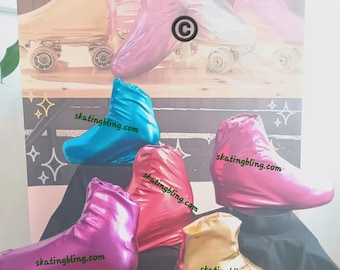 Fundas para patines/fundas para botas de patines de hielo y de ruedas, gama metálica de Skating Bling.