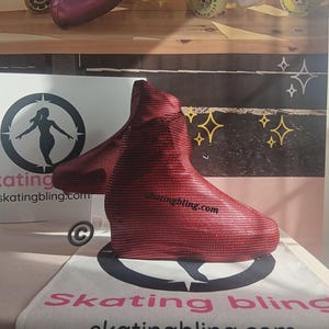 Boot covers for ice and roller skates &quot;Red Rockers&quot; by skating bling