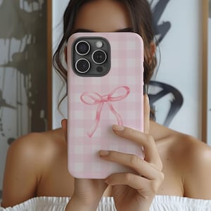 Coquette Phone Case: Girly Pink Bow, Preppy Protective Cover