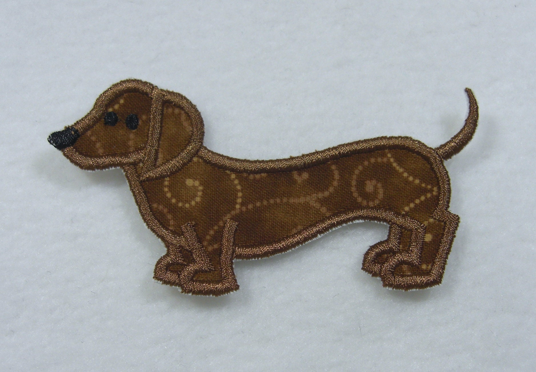 Dachshund Wiener Dog Fabric Embroidered Iron On Applique Patch Etsy