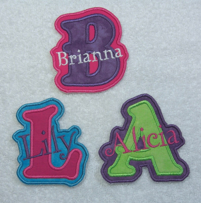 Iron on Personalized Single Name Patch with Monogram girl Etsy