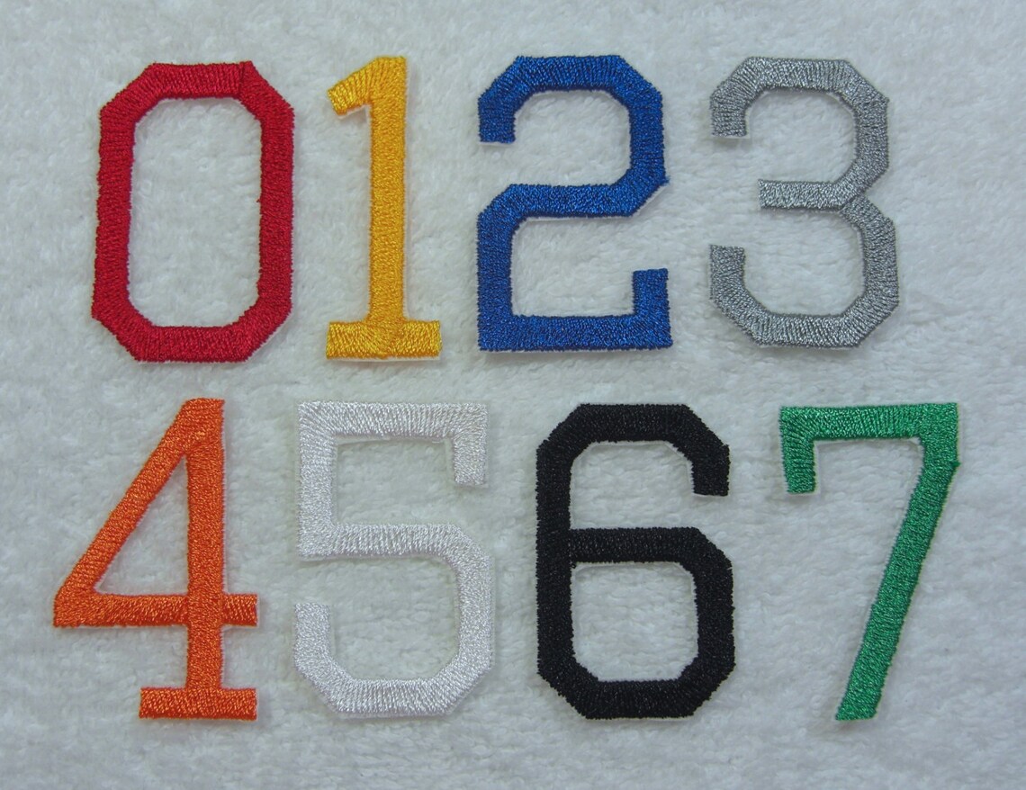 2 Inch College/Varsity Numbers Embroidered Iron On Applique Etsy