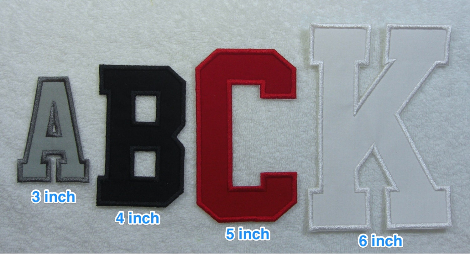 4 Inch College/Varsity Letter/Monogram Fabric Embroidered ...