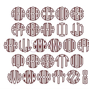 Fabric Embroidered Iron On Applique Patch MADE TO ORDER Triple Scallop Monogram Large
