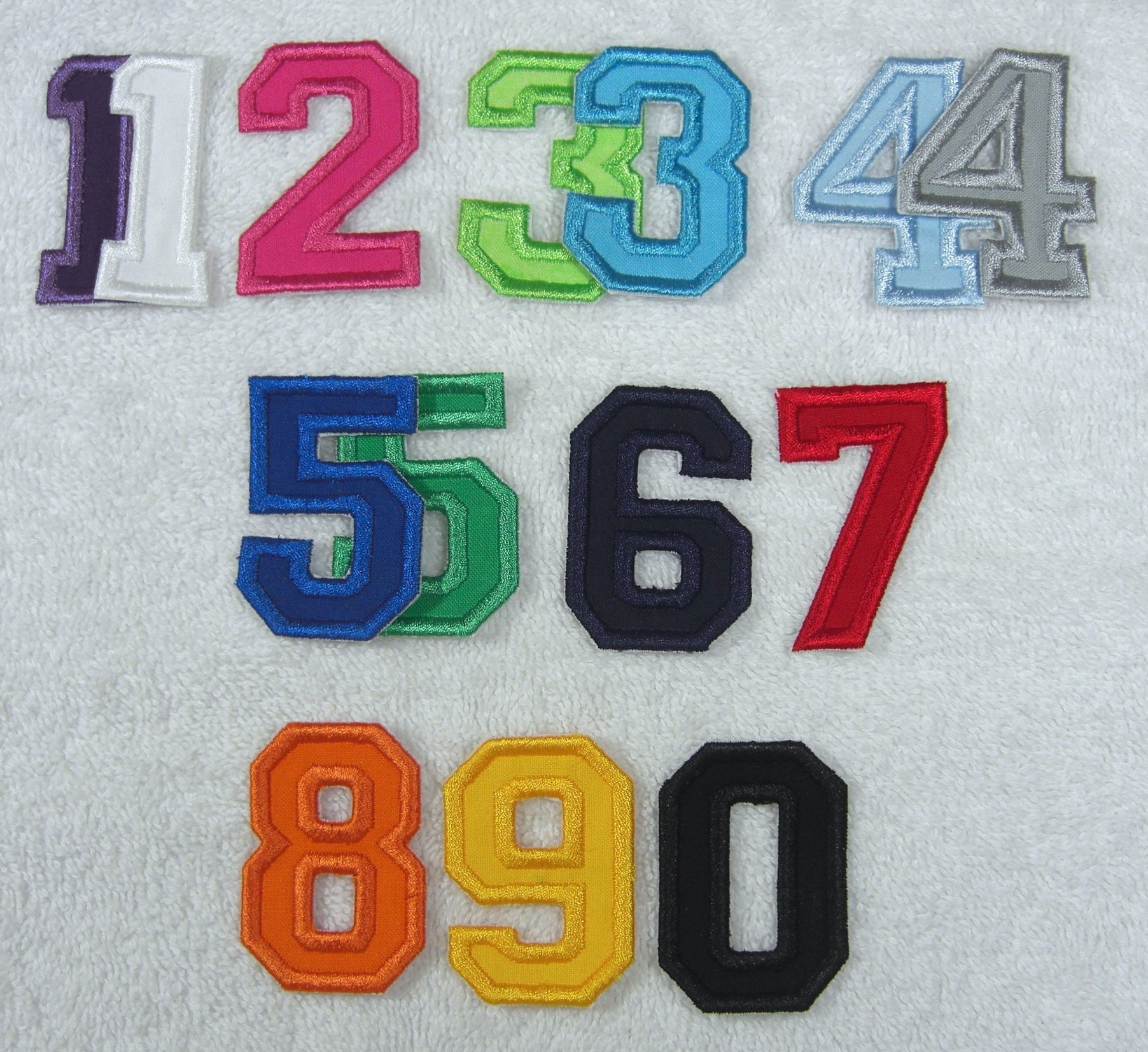 2 Inch Varsity/Letterman Numbers in 10 Color Choices Fabric Etsy