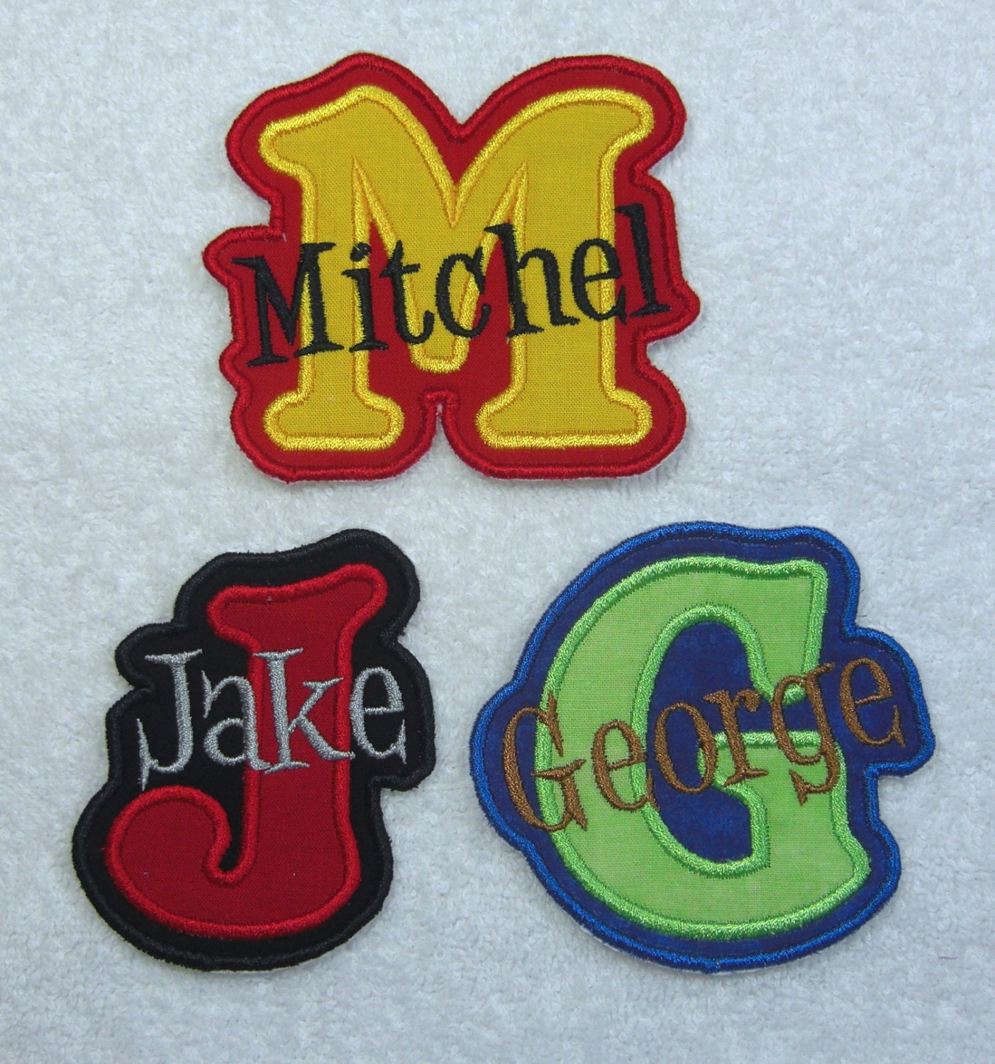Iron on Personalized Single Name Patch with Monogram boy Etsy