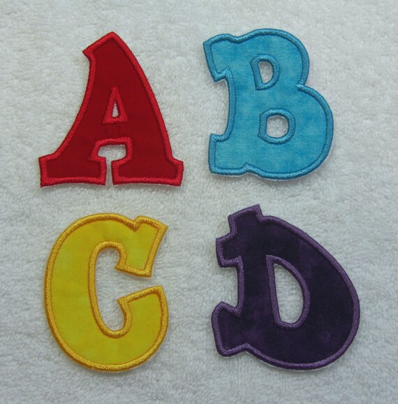 - Iron On Embroidered Applique Patch LETTERS BLACK BLOCK LETTER /"W/" 1 7//8/"