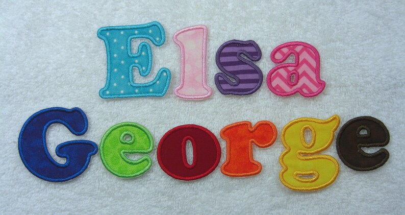 Iron on Letters 2 & 1-1/2 Fabric Embroidered Iron | Etsy