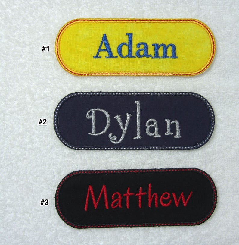 Personalized Single Name Patch Style 6 Fabric Embroidered Etsy