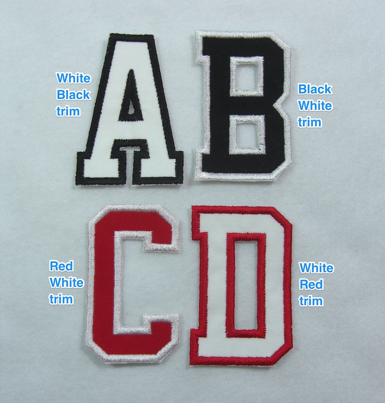 4 Inch Varsity/Letterman Letters with Contrasting Trim Fabric | Etsy