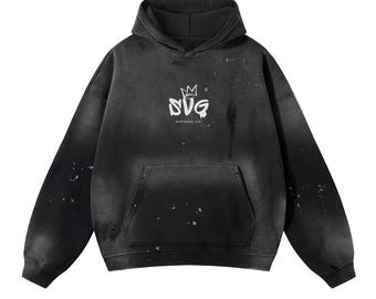 SVG Logo Vintage Washed Frayed Fleece Hoodie