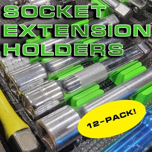 Magnetic Socket Extension Organizer: Toolbox Organization (12-Pack)
