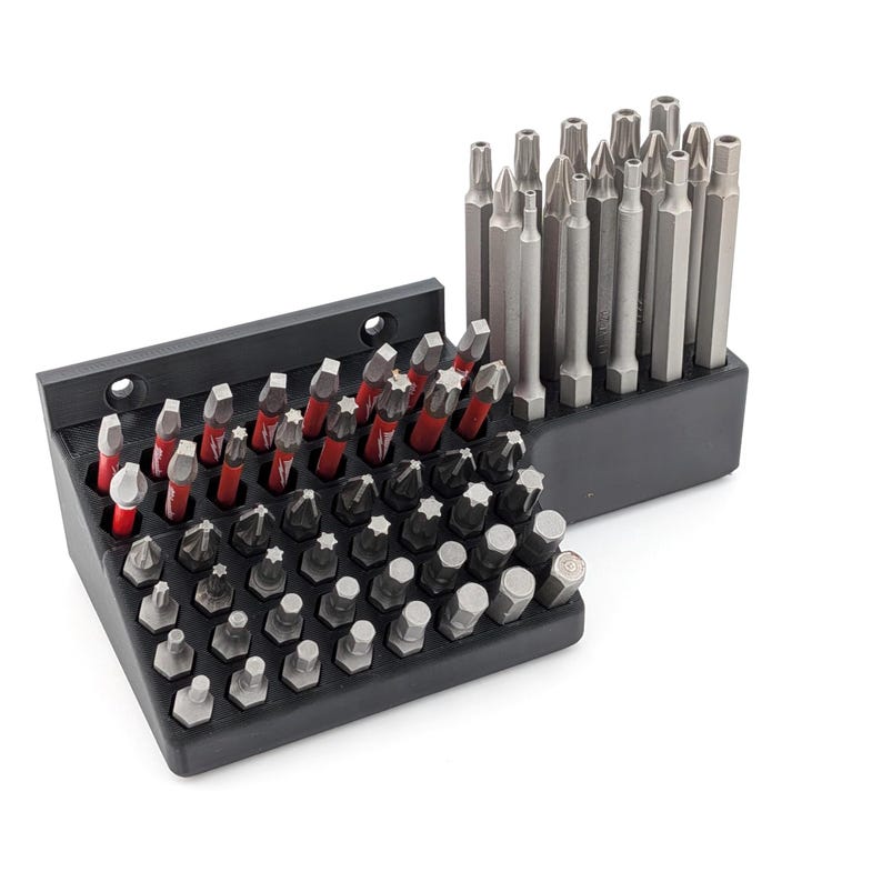 Compact Wall Bit Hex Bit Storage: Wall Mountable Organizer, Holds 60+ Bits - Etsy