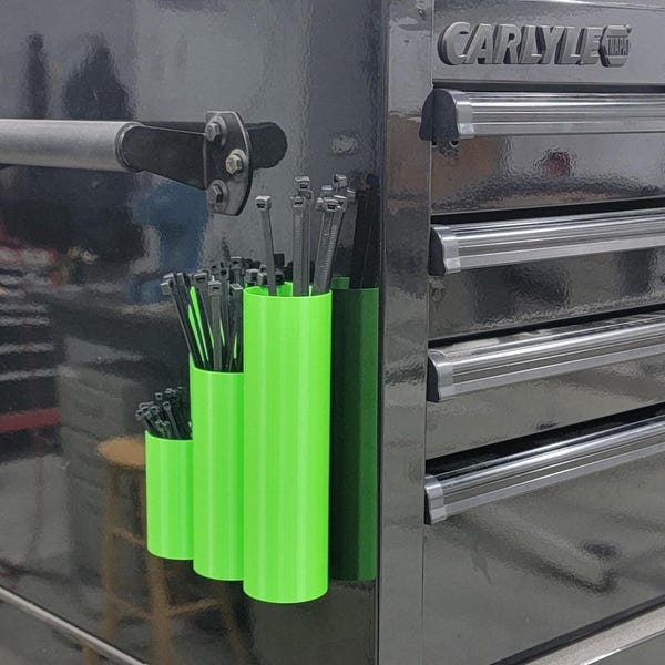 Zip Tie Holder - Magnetic or Wall Mount  - For Toolbox, Garage, Workshop and Craft Space.