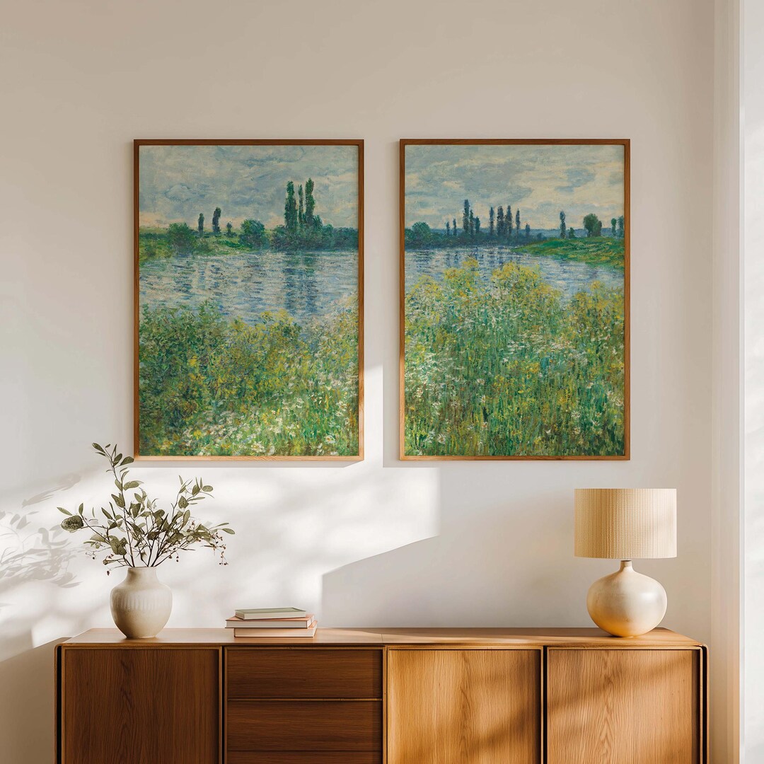 Monet Banks of the Seine Art Prints, Impressionist Landscape Wall Decor ...