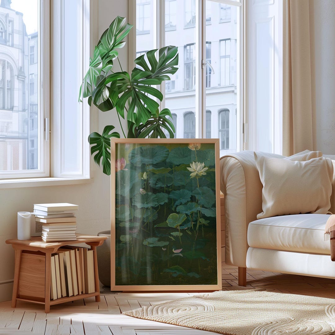 Vintage Lotus Flower Painting: 1890s Asian Botanical Art (digital ...