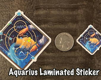 Aquarius Laminated Zodiac Sticker