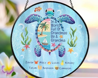 Attrape-soleil tortue de mer personnalisé : décoration de maison de grand-mère sur la plage