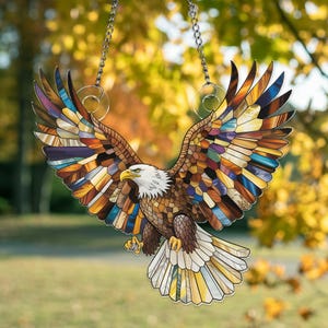 Eagle Suncatcher, Eagle Sun Catcher Hanging Sign, Bald Eagle Window Hanging, Eagle Home Decor, Eagle Suncatcher, Eagle Wall Hanging