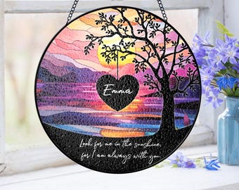 Memorial Stained Glass Suncatcher: Loss of Dad Sympathy Gift