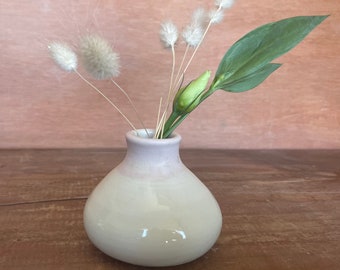 Tiny bud vase, 2.25 inches vase, Pink and white vase, Tiny vase, Sweet little vase,