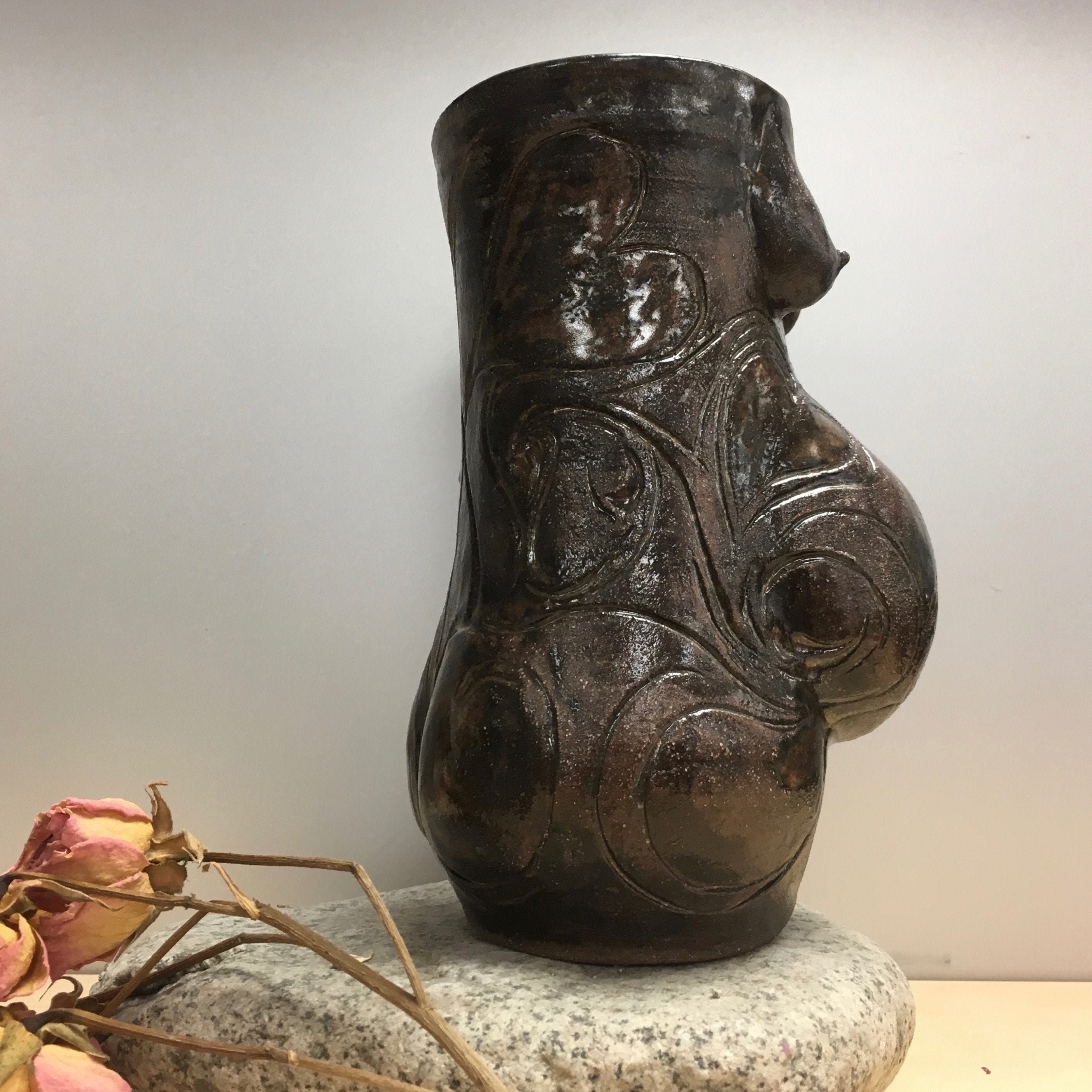 Pregnant Lady Vase. Carved Goddess Mother Vase. Slightly Etsy UK