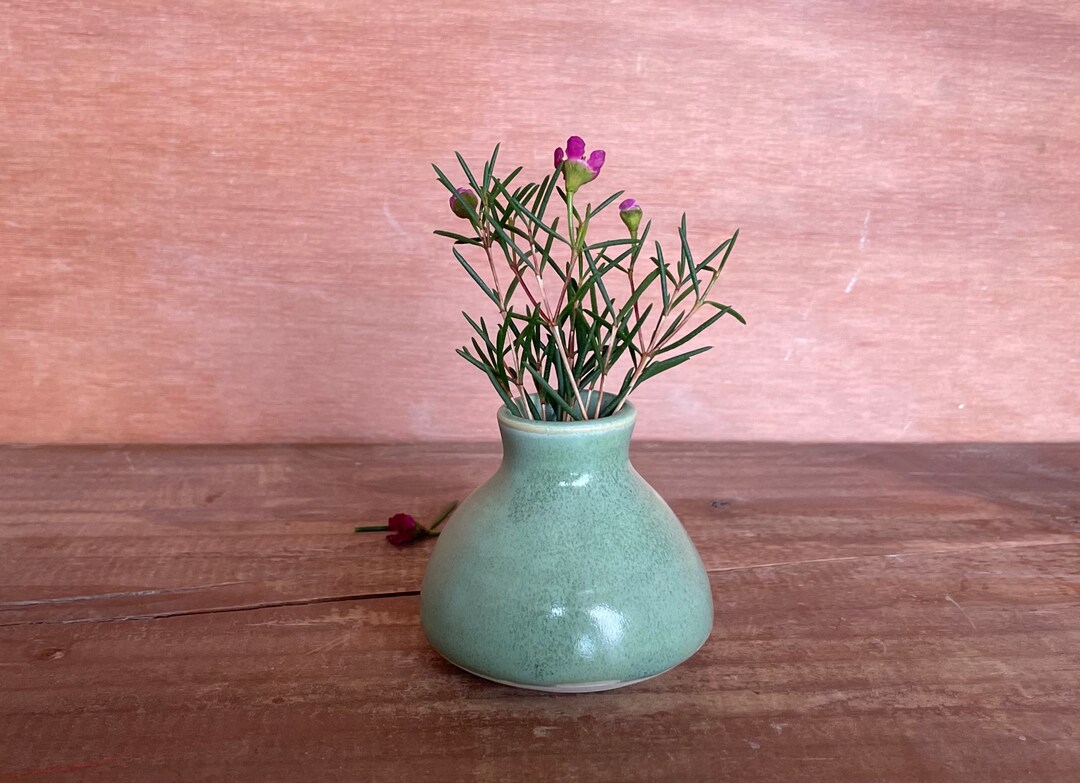 Small Green Bud Vase Stunning Light Green Bud Vase Sweet Etsy