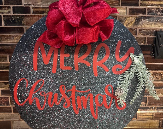 Festive Wooden Holiday Wall Decor: Personalized Merry Christmas Hanging Sign for Home & Door