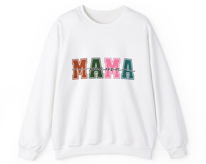Mama Women's Handmade Crewneck Sweatshirt| Mom Gift| Mother's Day Shirt| Mom Life| Motherhood Gift