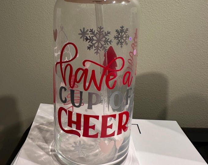Handmade Winter Glass Tumbler | Snowflake Pattern | Christmas Drinkware | Seasonal Gift | Hot Beverage Mug